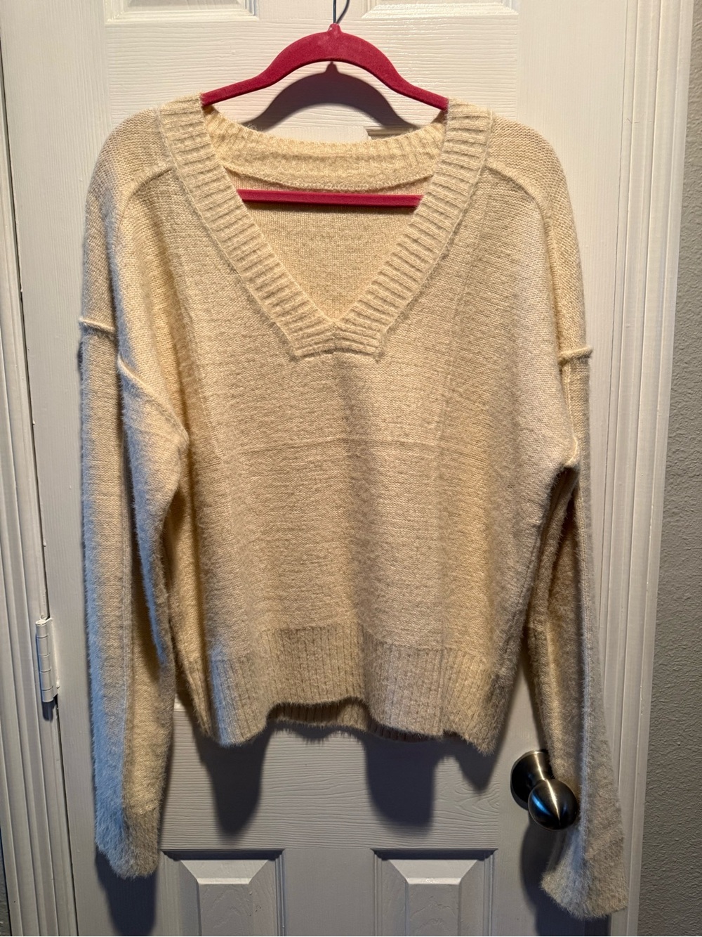 Cozy Cream V-Neck Women's Sweater